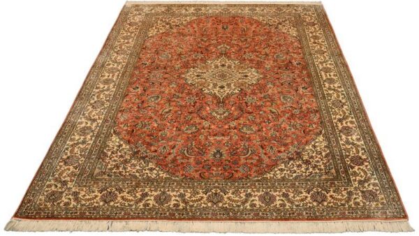 Kashmir Orientteppich 199 × 290 cm, Seide, handgeknüpft