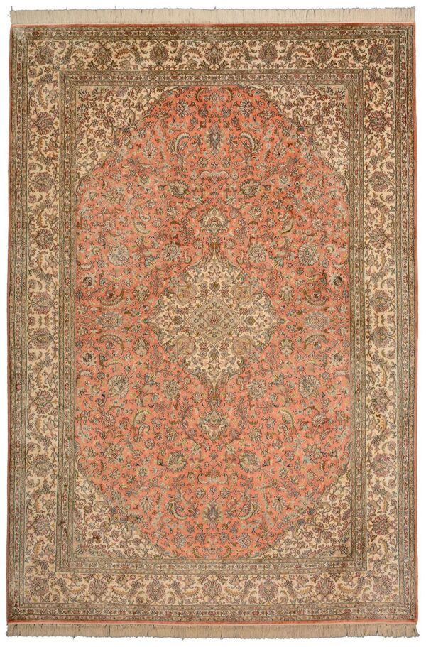 Kashmir Orientteppich 199 × 290 cm, Seide, handgeknüpft