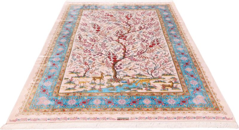 Kashmir Orientteppich 200 × 300 cm, Seide, handgeknüpft