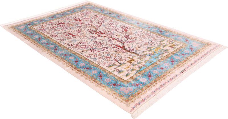 Kashmir Orientteppich 200 × 300 cm, Seide, handgeknüpft