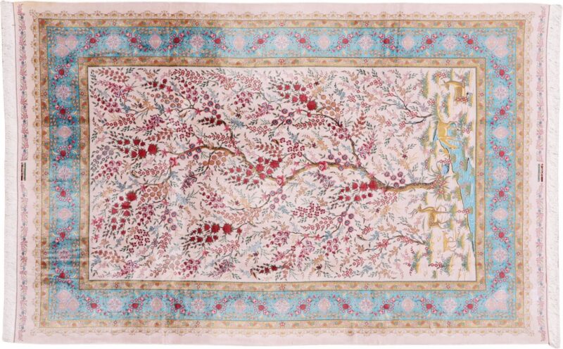 Kashmir Orientteppich 200 × 300 cm, Seide, handgeknüpft