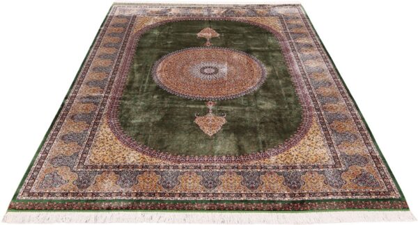 Kashmir Orientteppich 200 × 300 cm, Seide, handgeknüpft edel