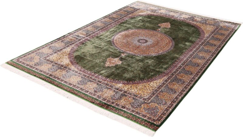 Kashmir Orientteppich 200 × 300 cm, Seide, handgeknüpft edel