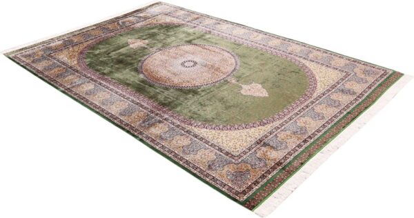 Kashmir Orientteppich 200 × 300 cm, Seide, handgeknüpft edel