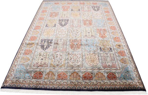 Kashmir Orientteppich 201 × 295 cm, Seide, handgeknüpft