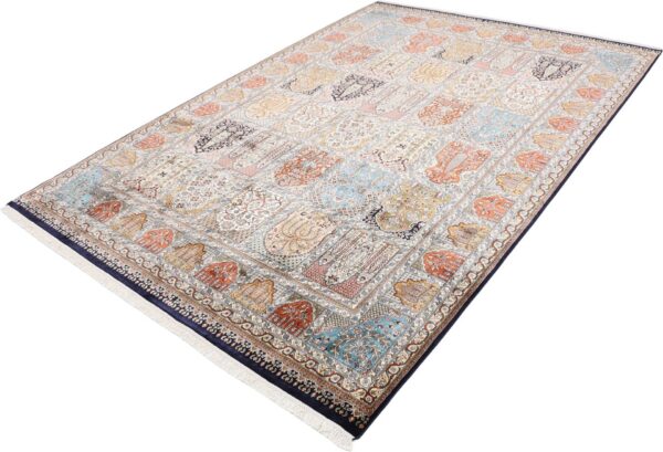Kashmir Orientteppich 201 × 295 cm, Seide, handgeknüpft