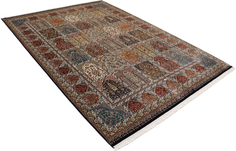 Kashmir Orientteppich 201 × 295 cm, Seide, handgeknüpft