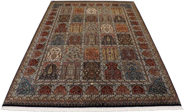 Kashmir Orientteppich 201 × 295 cm, Seide, handgeknüpft