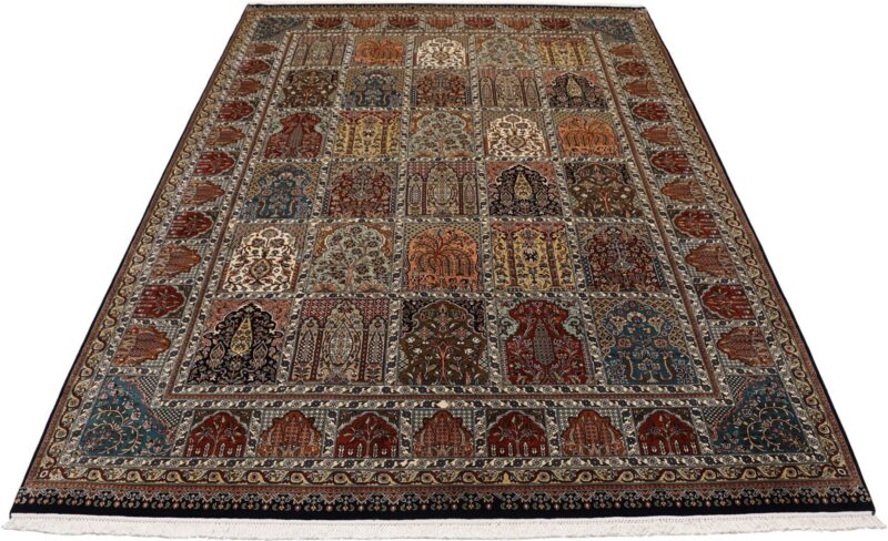 Kashmir Orientteppich 201 × 295 cm, Seide, handgeknüpft