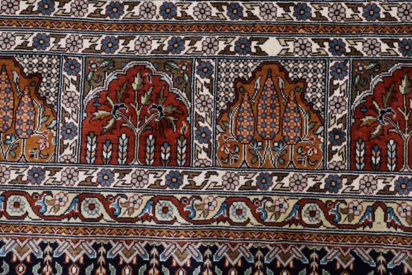 Kashmir Orientteppich 201 × 295 cm, Seide, handgeknüpft