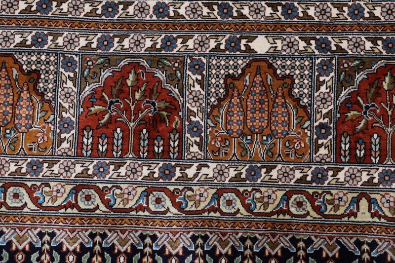 Kashmir Orientteppich 201 × 295 cm, Seide, handgeknüpft