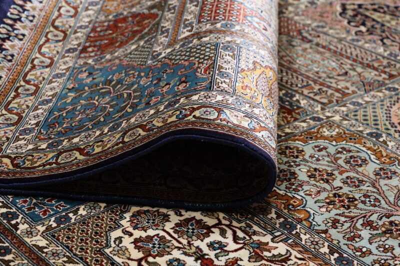 Kashmir Orientteppich 201 × 295 cm, Seide, handgeknüpft