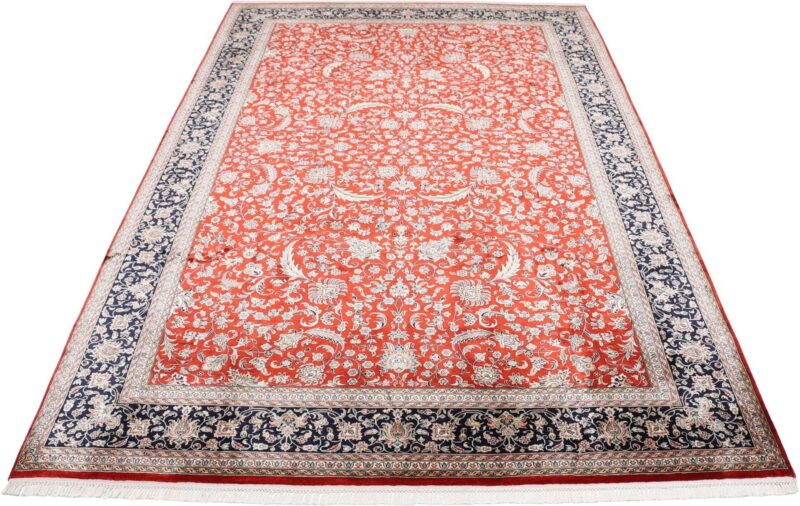 Kashmir Orientteppich 201 × 299 cm, Seide, handgeknüpft