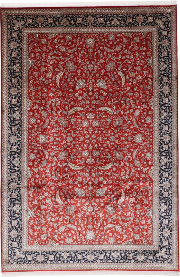 Kashmir Orientteppich 201 × 299 cm, Seide, handgeknüpft