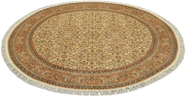 Kashmir Orientteppich 209 × 209 cm, Seide, handgeknüpft Pastell