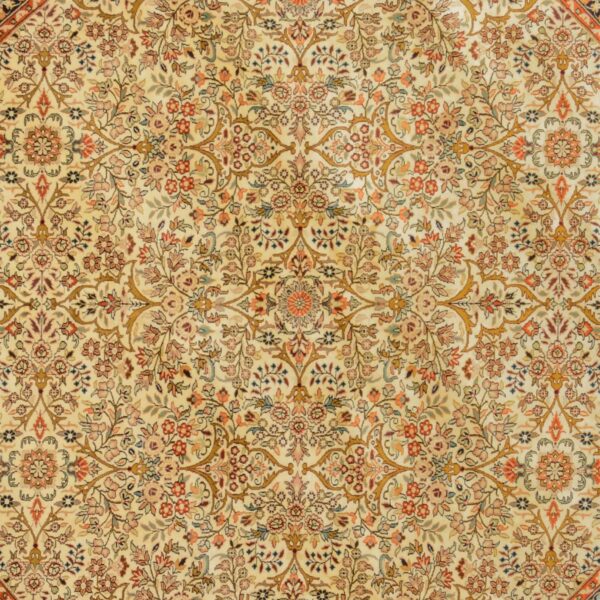 Kashmir Orientteppich 209 × 209 cm, Seide, handgeknüpft Pastell