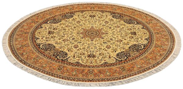 Kashmir Orientteppich 210 × 211 cm, Seide, handgeknüpft
