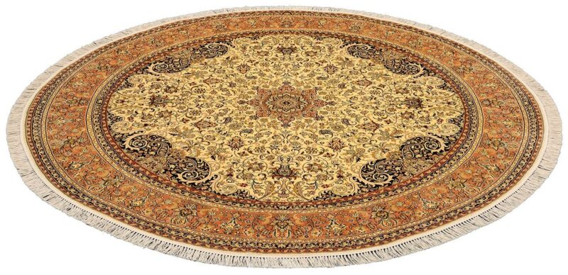 Kashmir Orientteppich 210 × 211 cm, Seide, handgeknüpft