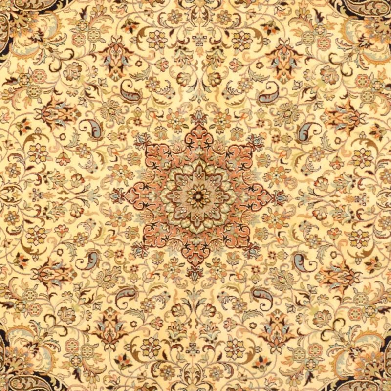 Kashmir Orientteppich 210 × 211 cm, Seide, handgeknüpft