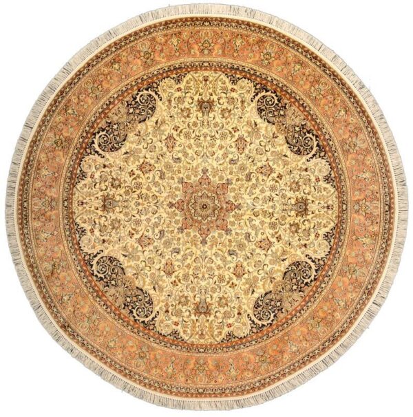 Kashmir Orientteppich 210 × 211 cm, Seide, handgeknüpft