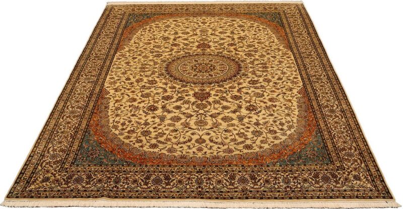 Kashmir Orientteppich 212 × 319 cm, Seide, handgeknüpft