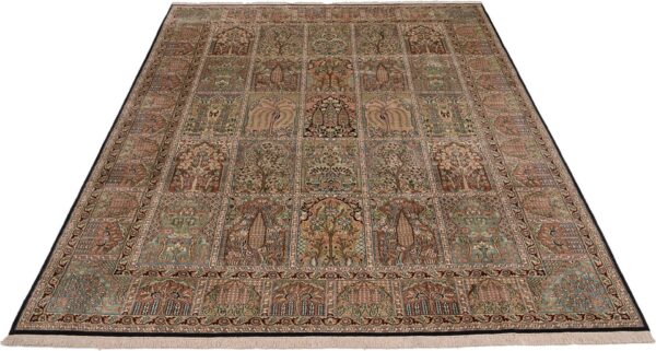 Kashmir Orientteppich 213 × 312 cm, Seide, handgeknüpft