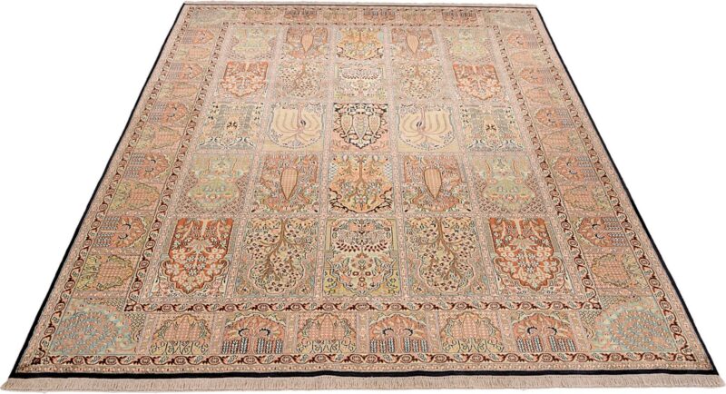 Kashmir Orientteppich 213 × 312 cm, Seide, handgeknüpft