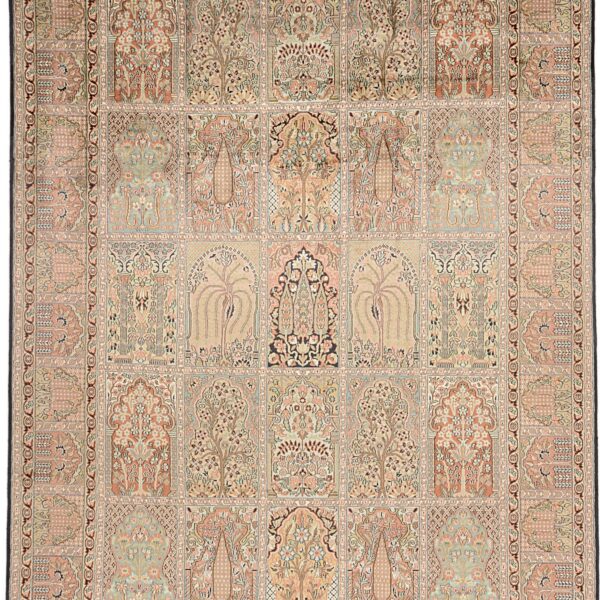 Kashmir Orientteppich 213 × 312 cm, Seide, handgeknüpft