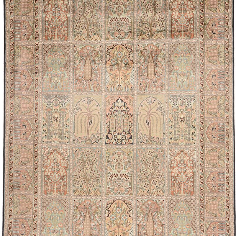 Kashmir Orientteppich 213 × 312 cm, Seide, handgeknüpft