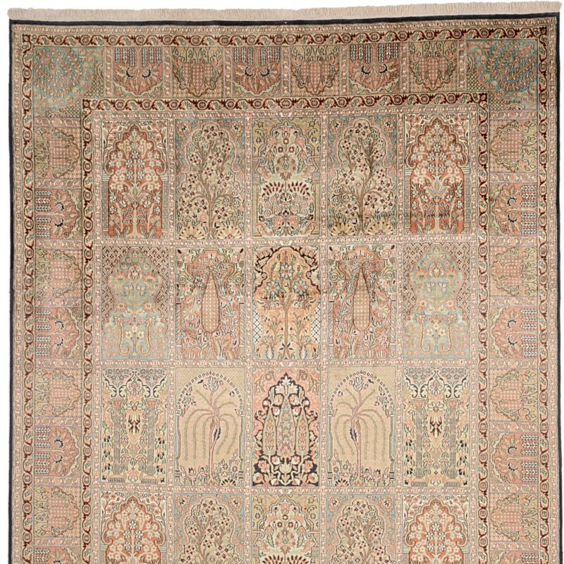 Kashmir Orientteppich 213 × 312 cm, Seide, handgeknüpft