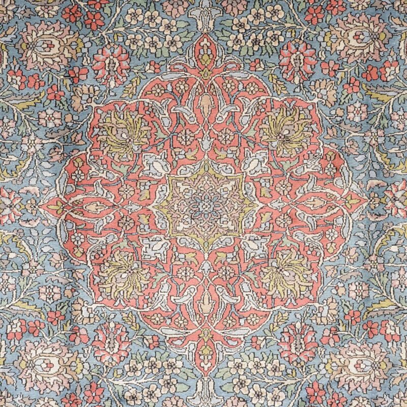 Kashmir Orientteppich 214 × 316 cm, Seide, handgeknüpft