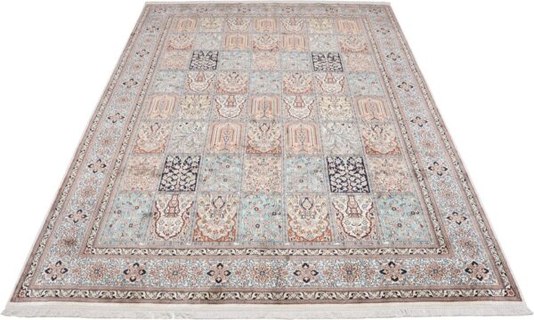 Kashmir Orientteppich 215 × 296 cm, Seide, handgeknüpft