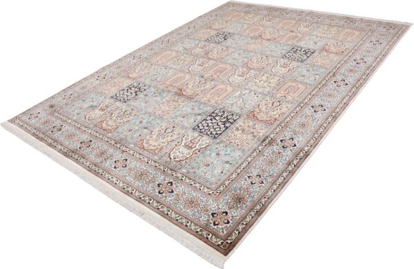 Kashmir Orientteppich 215 × 296 cm, Seide, handgeknüpft