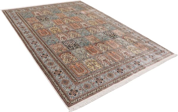 Kashmir Orientteppich 215 × 296 cm, Seide, handgeknüpft