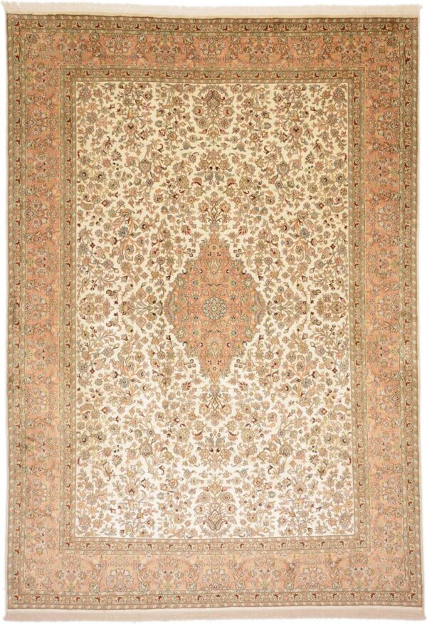 Kashmir Orientteppich 215 × 309 cm, Seide, handgeknüpft