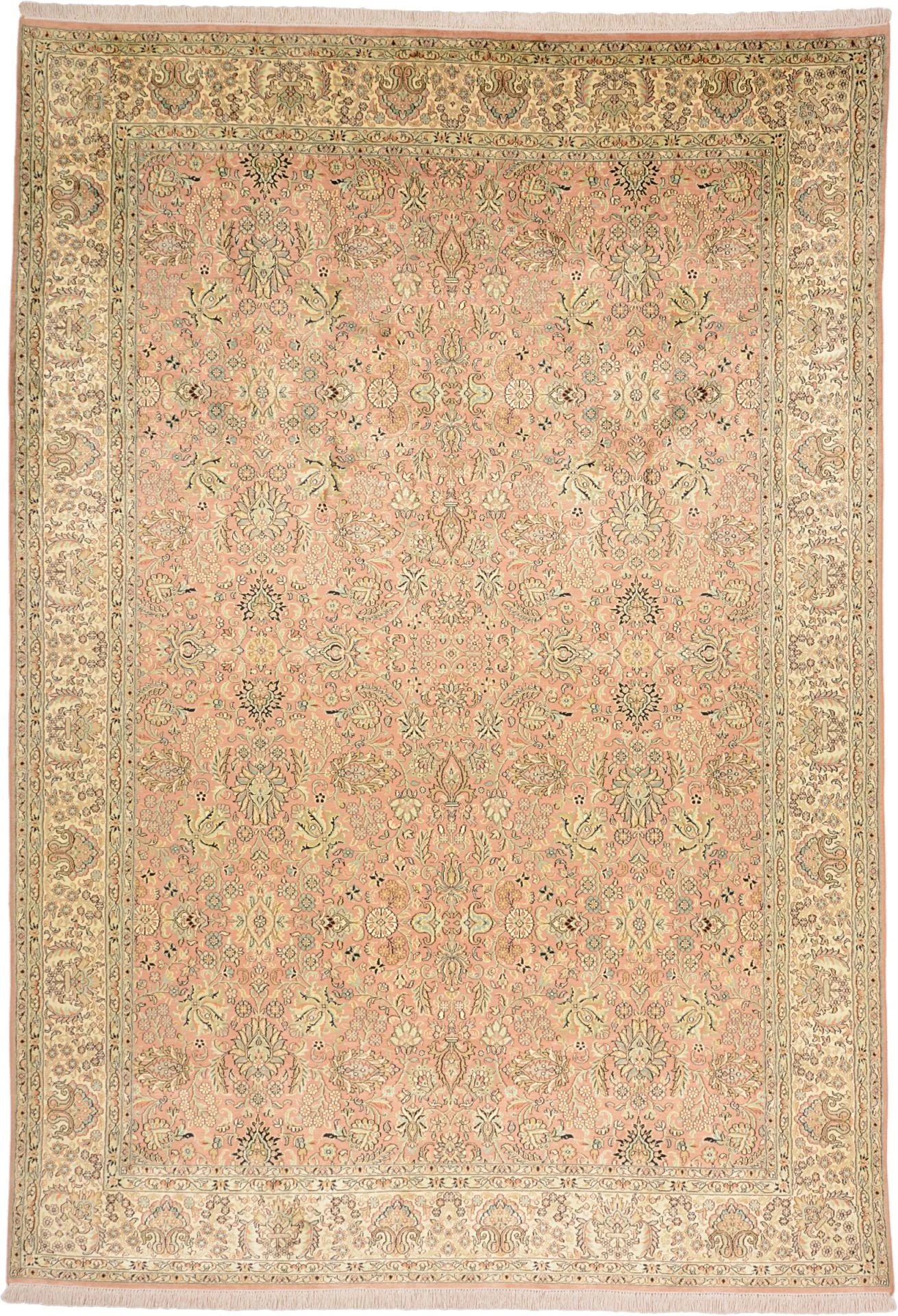 Kashmir Orientteppich 215 × 309 cm, Seide, handgeknüpft