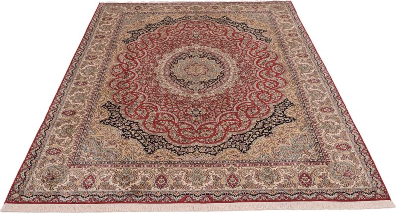 Kashmir Orientteppich 215 × 310 cm, Seide, handgeknüpft edel