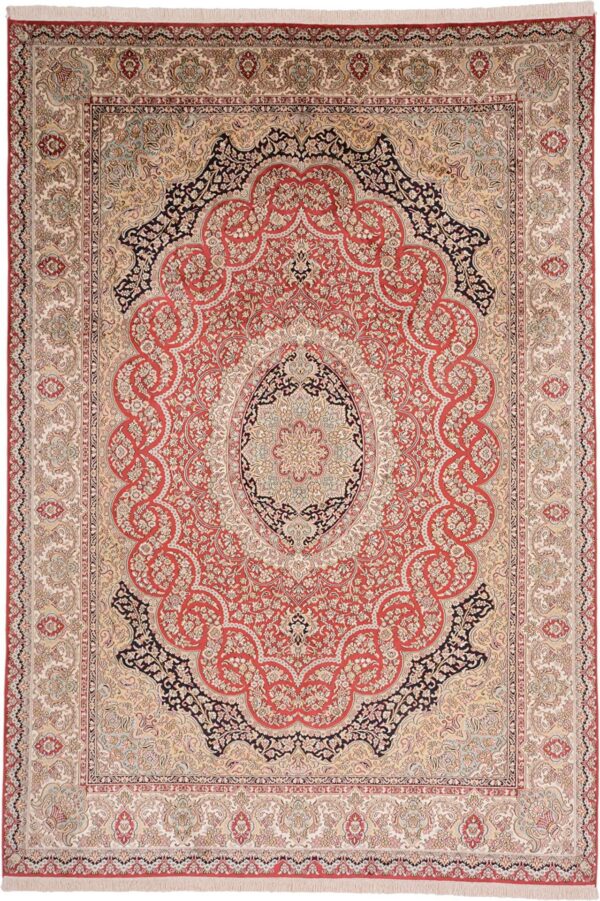 Kashmir Orientteppich 215 × 310 cm, Seide, handgeknüpft edel