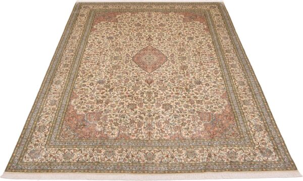Kashmir Orientteppich 216 × 311 cm, Seide, handgeknüpft