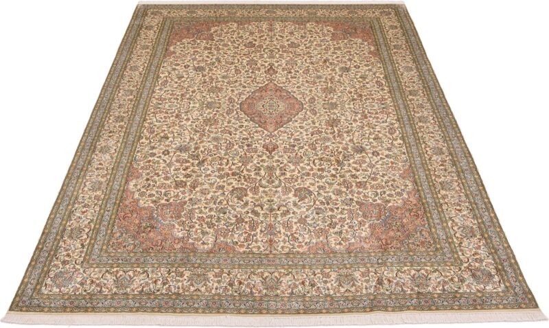 Kashmir Orientteppich 216 × 311 cm, Seide, handgeknüpft