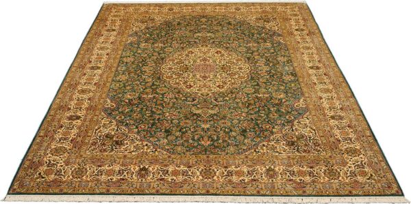 Kashmir Orientteppich 216 × 313 cm, Seide, handgeknüpft
