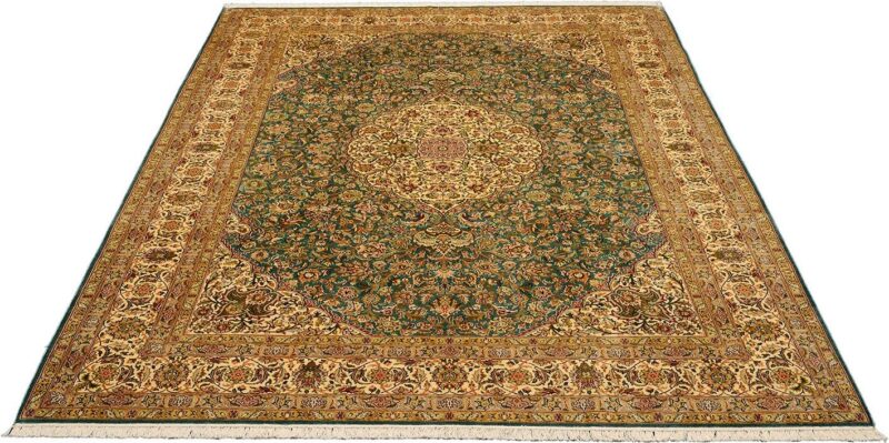 Kashmir Orientteppich 216 × 313 cm, Seide, handgeknüpft