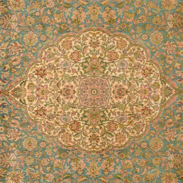 Kashmir Orientteppich 216 × 313 cm, Seide, handgeknüpft
