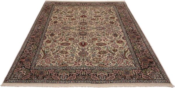 Kashmir Orientteppich 219 × 304 cm, Seide, handgeknüpft
