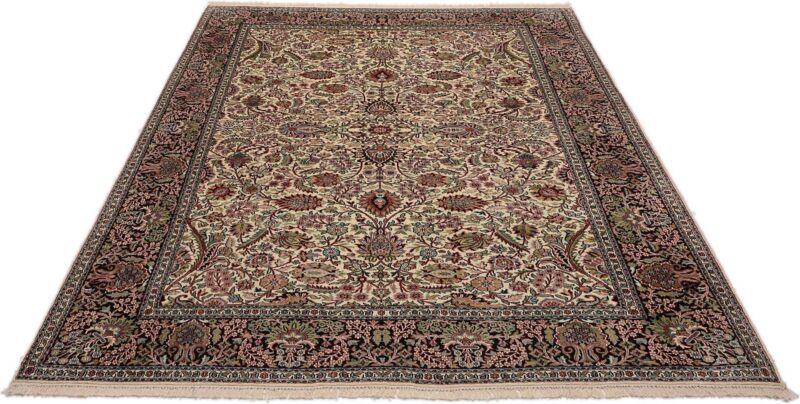 Kashmir Orientteppich 219 × 304 cm, Seide, handgeknüpft