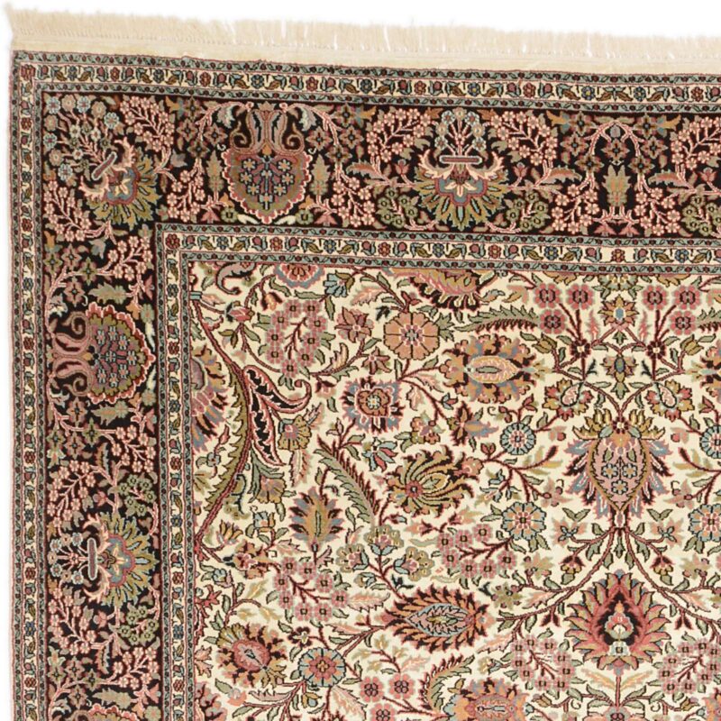 Kashmir Orientteppich 219 × 304 cm, Seide, handgeknüpft