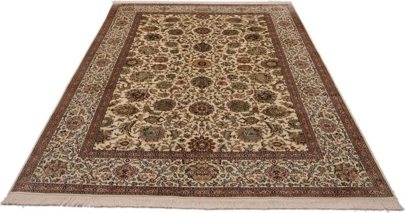 Kashmir Orientteppich 219 × 317 cm, Seide, handgeknüpft