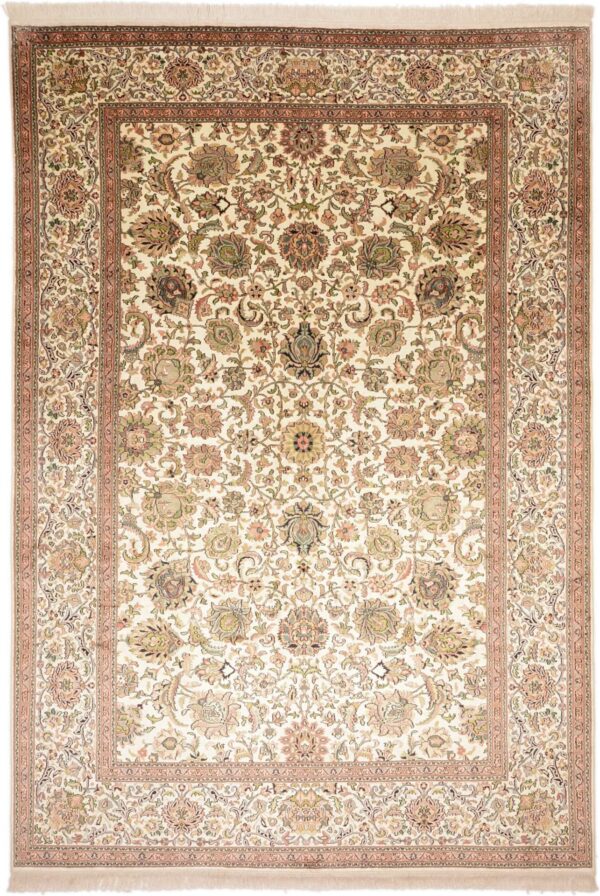 Kashmir Orientteppich 219 × 317 cm, Seide, handgeknüpft