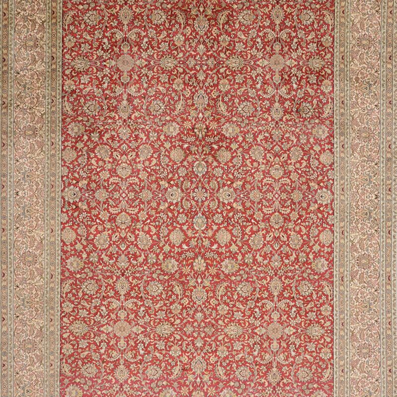 Kashmir Orientteppich 220 × 305 cm, Seide, handgeknüpft edel