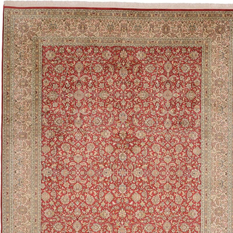 Kashmir Orientteppich 220 × 305 cm, Seide, handgeknüpft edel